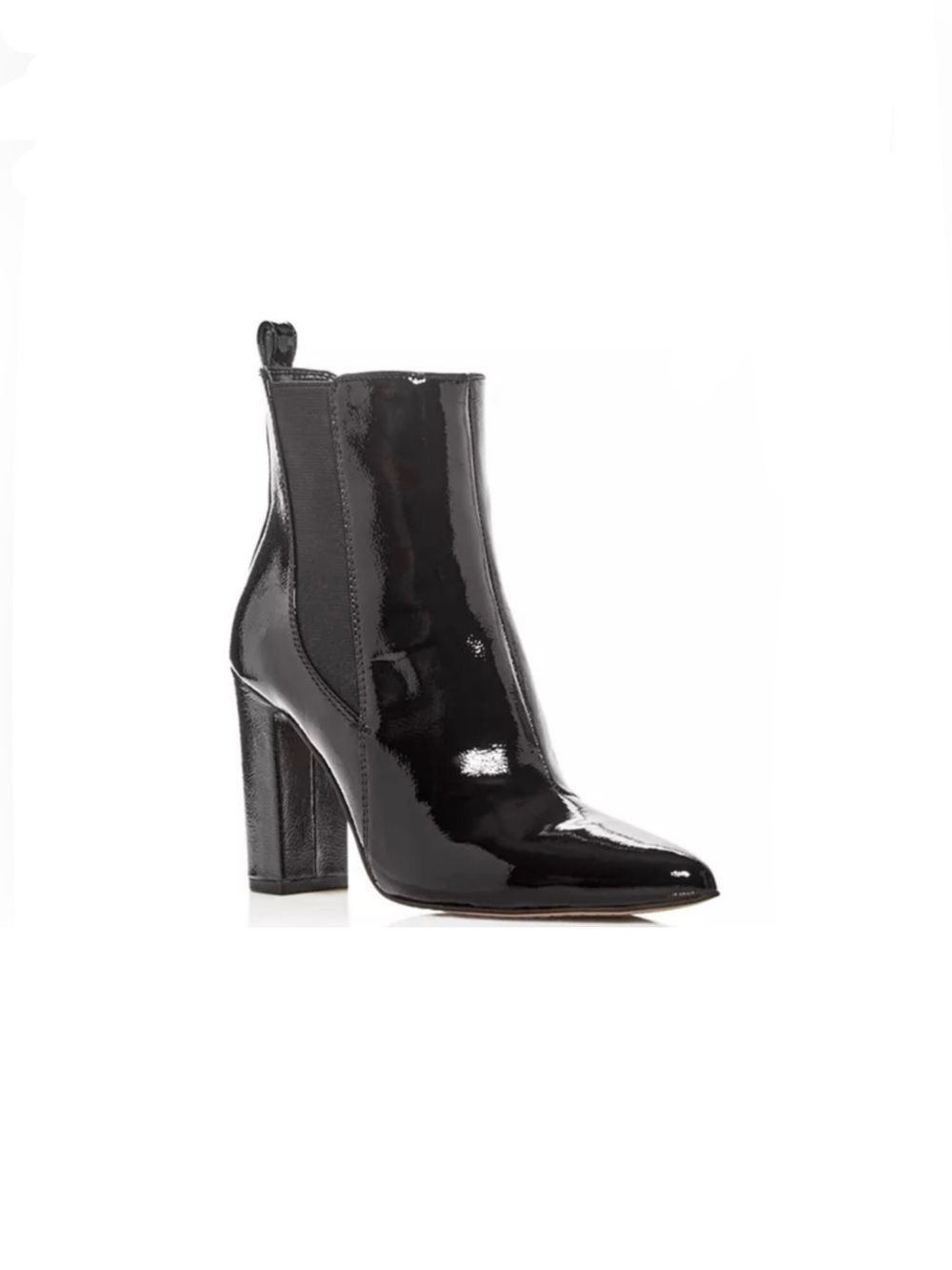 Vince Camuto Black Patent Block Heel Chelsea Bootie